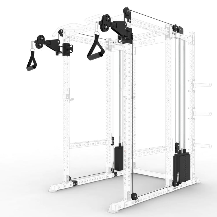 Power rack with pin loaded functional trainer and smith machine